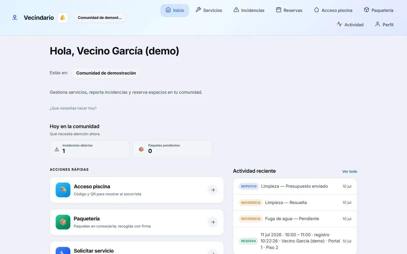 Inicio claro: qué pasa hoy y qué puedes hacer.